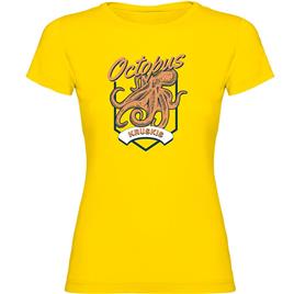 Kruskis Seafood Octopus Short Sleeve T-shirt Amarelo XL Mulher