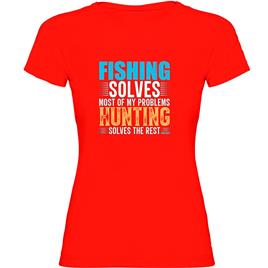 Kruskis Fishing Solves Short Sleeve T-shirt Vermelho L Mulher