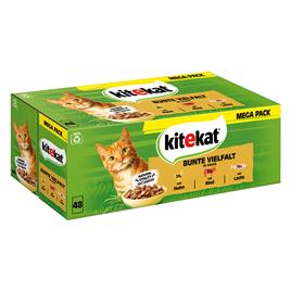 Kitekat saquetas herméticas 96 x 85 g - Megapack económico - Variedade colorida em molho