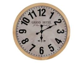 Relógio de Parede Branco Natural Madeira Cristal 76 X 76 X 6 Cm BIGBUY HOME