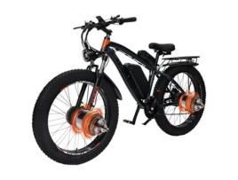 Bicicleta Elétrica com Motor Duplo 48V 2000W Mountain Bike Off-Road para Adultos com Bateria de 22Ah e Engrenagem de 21 Velocidades KELKART