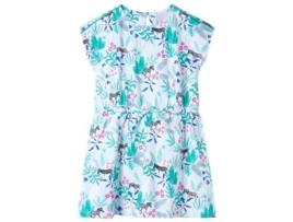 Vestido de Criança VIDAXL Cru Menta Algodão Verde (92)