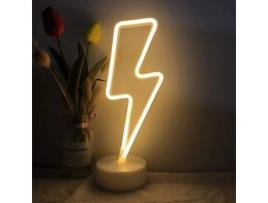 Luminária de Néon em Formato de Raio