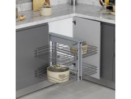 Sistema de Rincón Extraíble Suprastar para Mueble de Cocina Cromado Acero EMUCA