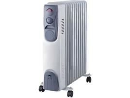 Radiador Banho de Óleo 2500W 230V 3 Potências de Aquecimento Termostato Corpo em Metal Envernizado NIKLAS