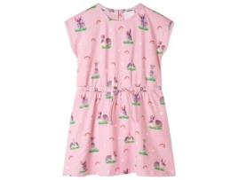 Vestido de Criança VIDAXL Algodão Rosa (140 cm)