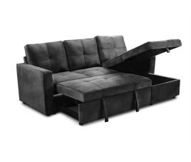 Sofá cama com baú e chaise longue