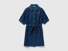 Benetton, Chemise De Jeans, size M, Azul-escuro, Crianças