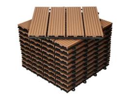 ECD GERMANY Telhas para Pátio de Wpc 30X30 Cm 55 Peças Por 5M²Castanho Claro