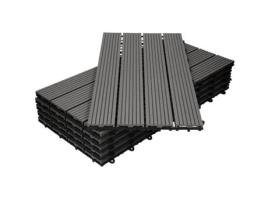 ECD GERMANY Telhas para Pátio de Wpc 60X30 Cm 12 Peças Por 2M² Antracite
