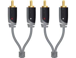 Cabo de Áudio SINOX (RCA - 5 m - Cinzento)