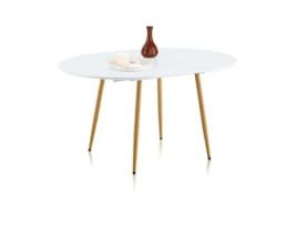 Mesa Redonda Extensível Oda Roble Salvaje Blanco 140 X 75 X Cm DUEHOME