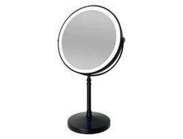 Espelho de Mesa UNIQ com Led e Ampliação de 10X Preto Fosco