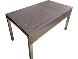 Toalha Mesa Composição Pvc Base Poliéster Anti-Manchas Gris Liso Extensão 140X220 Cm
