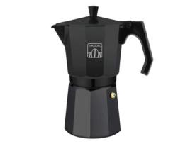 Cafeteira Italiana de Alumínio com Capacidade para 12 Chávenas de Café Cor Preto Fácil de Limpar e Apta para Todo O Tipo de Fogões CECOTEC