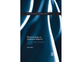 Livro phenomenology as qualitative research de john paley (inglês)