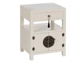 Mesa de Cabeceira Oriente Branco Madeira Mdf 50 X 40 X 66 Cm