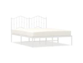 Estrutura de cama com cabeceira VIDA XL metal branco (140x200 cm)