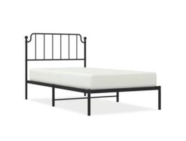 Estrutura de cama com cabeceira VIDA XL metal preto (100x200 cm)