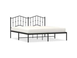 Estrutura de cama com cabeceira VIDA XL metal preto (160x200 cm)