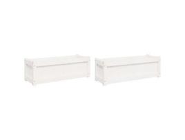 Conjunto 2 Vasos/floreiras de jardim VIDA XL madeira de pinho maciça branco