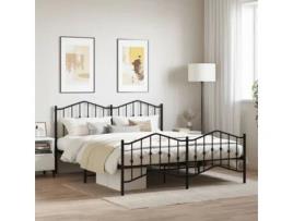 Estrutura de cama com cabeceira e pés VIDA XL metal preto