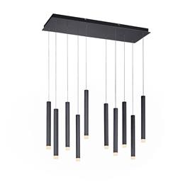 Moderne hanglamp zwart incl. LED 10-lichts - Stanislas