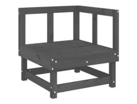 Sofá de Canto para Jardim Vida Xl Madeira de Pinho Maciça Cinzento VIDAXL