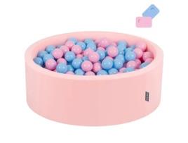 Piscina de Bolas com Bolas Coloridas 90X30Cm/300 Bolas 7Cm para Bebés Crianças Redondas Pastilha Elástica:Rosa Pó/Azul Bebé KIDDYMOON