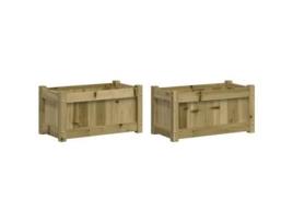 Conjunto 2 Vasos/Floreiras de Jardim Vida Xl Madeira de Pinho Impregnada VIDAXL