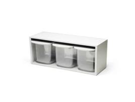 QUALY Flat Top Armazenamento Jar Gaveta Rack Set