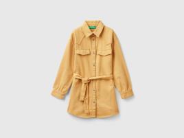 Benetton, Chemise Curto Com Laço, size L, Camel, Crianças