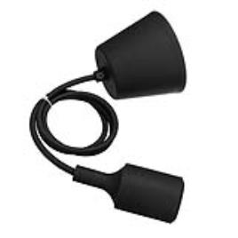 Suporte com casquilho e27 1m preto