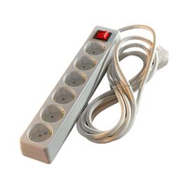 Tomada Sêxtupla Lever com Terra e Interruptor 3m