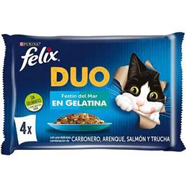 Purina Felix Fantastic Duo Delicious Fish 4x85g Cat Snack 12 Units