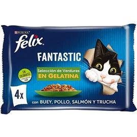 Purina Felix Fantastic Vegetable Selection 4x85g Cat Snack 12 Units