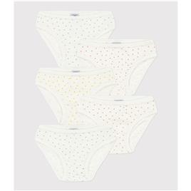 Petit Bateau Lote de 5 cuecas estampadas com corações