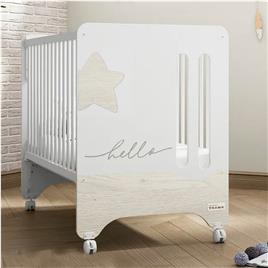 Cama Trama Série Hello Star Branco Mate/Roble Nordico