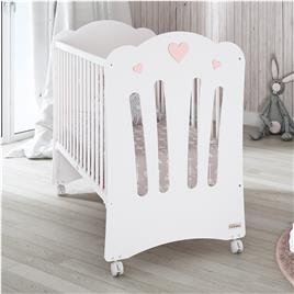 Cama Trama Série Corazones Branco Mate/Rosa Bebé