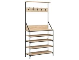 Bengaleiro c/ arrumação calçado VIDA XL carvalho sonoma (90x34x184 cm)