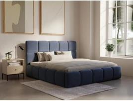 Cama Texturizada Damado PASCAL MORABITO Tecido Azul (140x190cm)