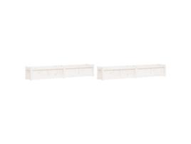 Conjunto 2 Vasos/floreiras de jardim VIDA XL madeira de pinho maciça branco