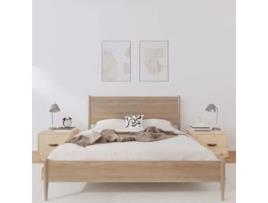Cama com Cabeceira MAISON EXCLUSIVE Madeira de Pinho Maciça Metal Castanho (40x34x35cm)