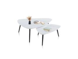 Mesa de Centro Nido Onix Blanco Negro 150 X 35 X Cm DUEHOME