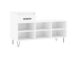 Sapateira VIDA XL derivados de madeira branco brilhante (102 x 36 x 60 cm)