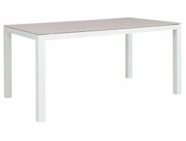 Mesa Conceito Retangular Alumínio Branco e Vidro Temperado Taupe 15290