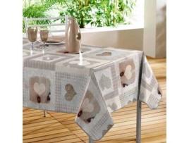 Toalha de Mesa Retangular Cdaffaires 140 X 240 Cm Pvc Aconchegante Estampa de Coração DECORLINE