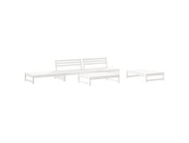 Conjunto 6 Lounge de Jardim Pinho Vida Xl Maciço Branco VIDAXL