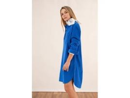 Vestido de Mulher THROTTLEMAN Bombazina Algodão Azul (M)