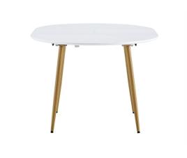 Mesa de cozinha artic. extensível. mdf/metal. l100-140 x a75 x p100 cm. lacado branco/carvalho.
